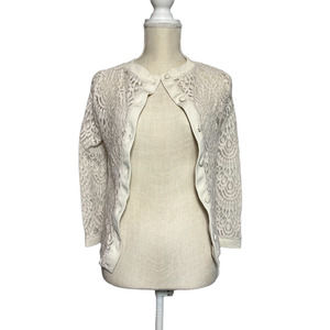 Banana Republic Cream Lace Long Sleeve Sweater Size XS